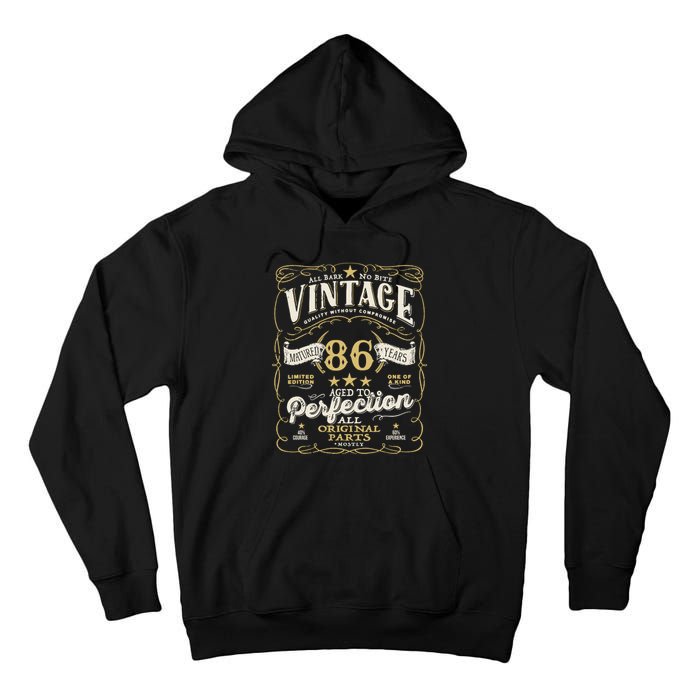 Birthday For Him 86th Birthday Aged To Perfection Tall Hoodie