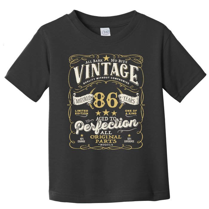 Birthday For Him 86th Birthday Aged To Perfection Toddler T-Shirt