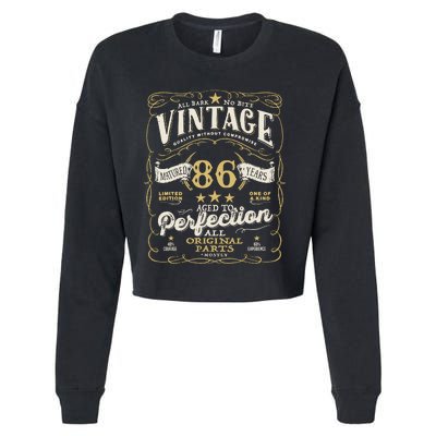 Birthday For Him 86th Birthday Aged To Perfection Cropped Pullover Crew