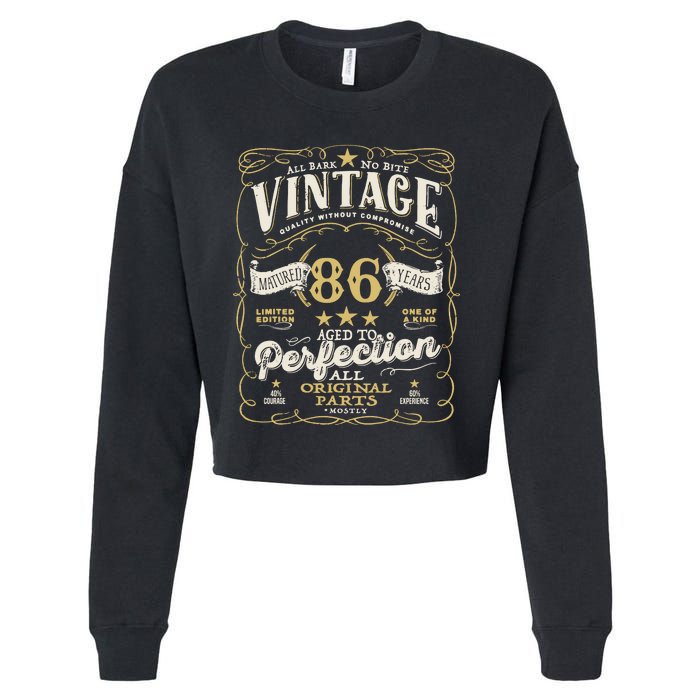 Birthday For Him 86th Birthday Aged To Perfection Cropped Pullover Crew