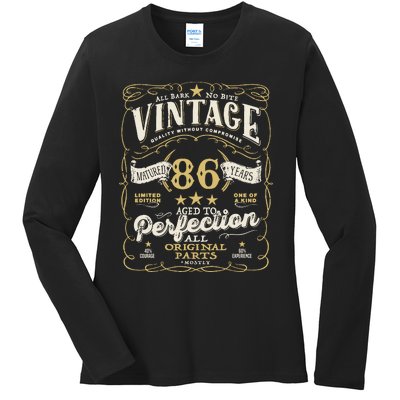 Birthday For Him 86th Birthday Aged To Perfection Ladies Long Sleeve Shirt