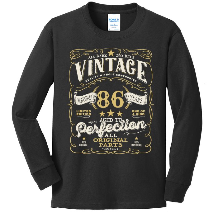 Birthday For Him 86th Birthday Aged To Perfection Kids Long Sleeve Shirt