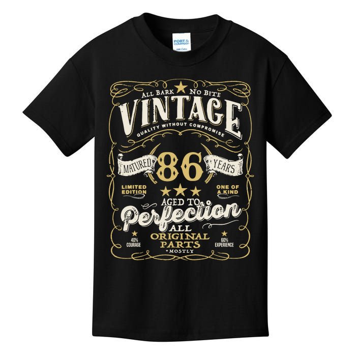 Birthday For Him 86th Birthday Aged To Perfection Kids T-Shirt