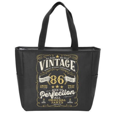 Birthday For Him 86th Birthday Aged To Perfection Zip Tote Bag