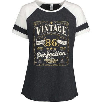 Birthday For Him 86th Birthday Aged To Perfection Enza Ladies Jersey Colorblock Tee