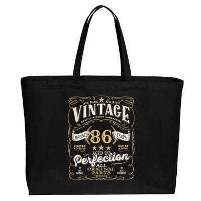 Birthday For Him 86th Birthday Aged To Perfection Cotton Canvas Jumbo Tote