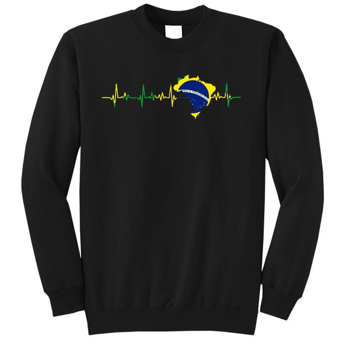 Brazil flag heartbeat Brasil Sweatshirt