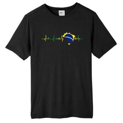 Brazil flag heartbeat Brasil Tall Fusion ChromaSoft Performance T-Shirt