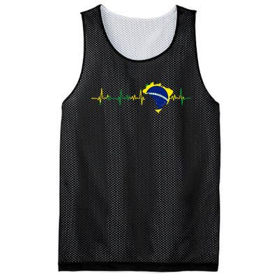 Brazil flag heartbeat Brasil Mesh Reversible Basketball Jersey Tank