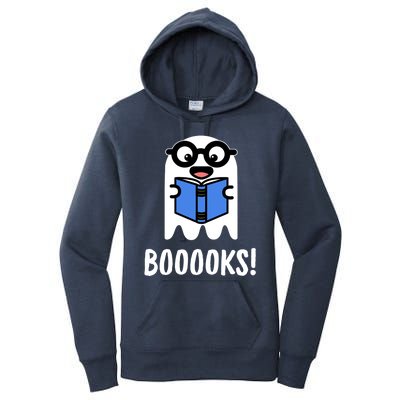 Booooks Funny Halloween Cute Ghost Reading Books Pun Gift Women's Pullover Hoodie