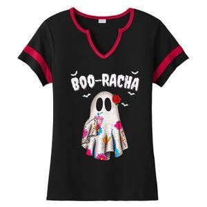 Booracha Funny Halloween Ghost Boo Jee Ghost For Halloween Ladies Halftime Notch Neck Tee