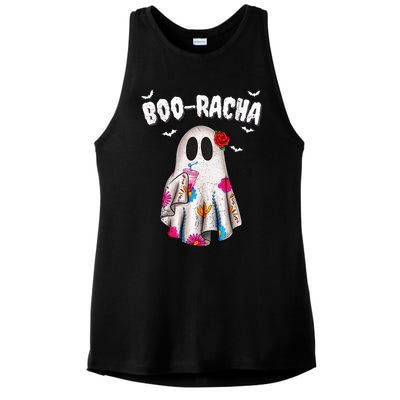 Booracha Funny Halloween Ghost Boo Jee Ghost For Halloween Ladies PosiCharge Tri-Blend Wicking Tank