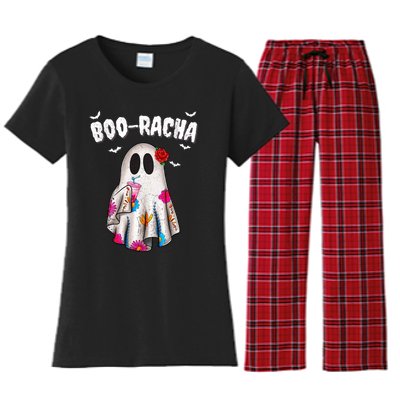 Booracha Funny Halloween Ghost Boo Jee Ghost For Halloween Women's Flannel Pajama Set