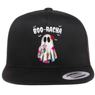 Booracha Funny Halloween Ghost Boo Jee Ghost For Halloween Flat Bill Trucker Hat