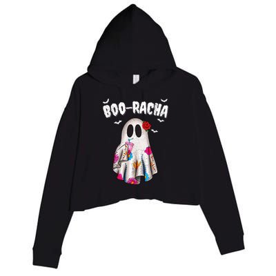 Booracha Funny Halloween Ghost Boo Jee Ghost For Halloween Crop Fleece Hoodie