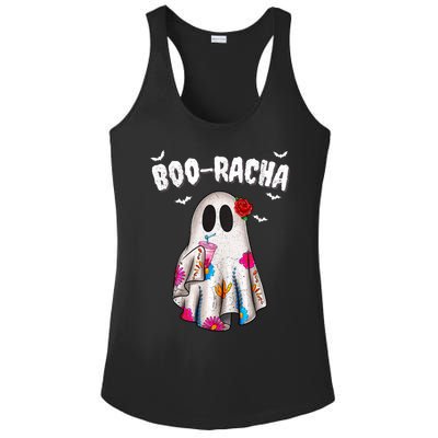 Booracha Funny Halloween Ghost Boo Jee Ghost For Halloween Ladies PosiCharge Competitor Racerback Tank