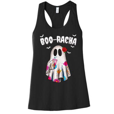 Booracha Funny Halloween Ghost Boo Jee Ghost For Halloween Women's Racerback Tank