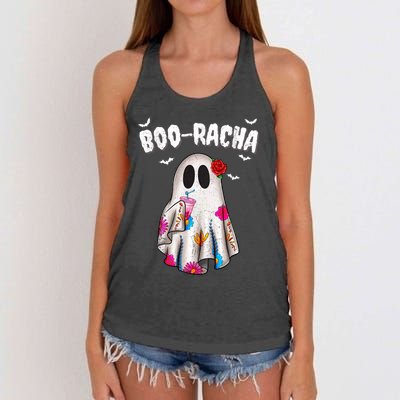 Booracha Funny Halloween Ghost Boo Jee Ghost For Halloween Women's Knotted Racerback Tank