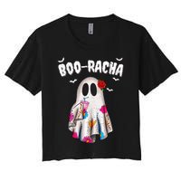 Booracha Funny Halloween Ghost Boo Jee Ghost For Halloween Women's Crop Top Tee