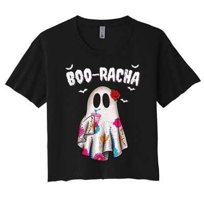 Booracha Funny Halloween Ghost Boo Jee Ghost For Halloween Women's Crop Top Tee