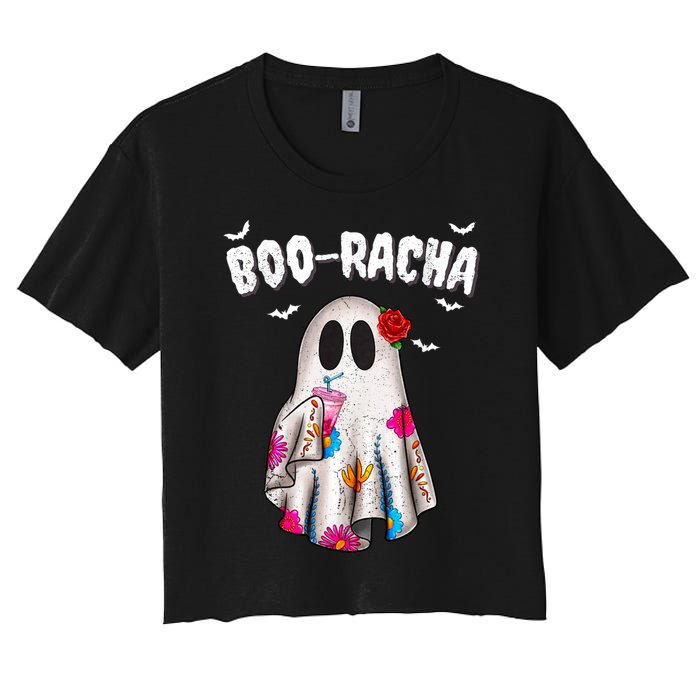 Booracha Funny Halloween Ghost Boo Jee Ghost For Halloween Women's Crop Top Tee