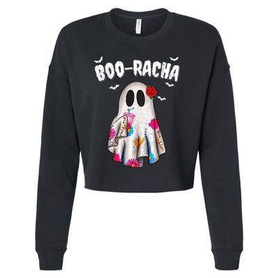 Booracha Funny Halloween Ghost Boo Jee Ghost For Halloween Cropped Pullover Crew