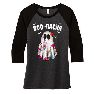 Booracha Funny Halloween Ghost Boo Jee Ghost For Halloween Women's Tri-Blend 3/4-Sleeve Raglan Shirt