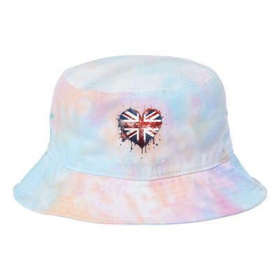 british flag heart King's Coronation. Union Jack Charles Tie Dye Newport Bucket Hat