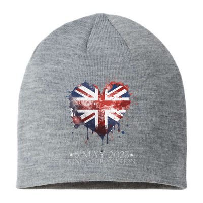 british flag heart King's Coronation. Union Jack Charles Sustainable Beanie