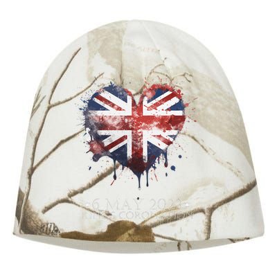 british flag heart King's Coronation. Union Jack Charles Kati - Camo Knit Beanie