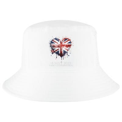 british flag heart King's Coronation. Union Jack Charles Cool Comfort Performance Bucket Hat