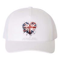 british flag heart King's Coronation. Union Jack Charles Yupoong Adult 5-Panel Trucker Hat