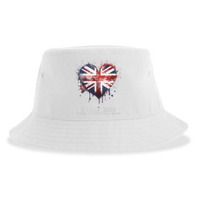 british flag heart King's Coronation. Union Jack Charles Sustainable Bucket Hat