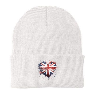 british flag heart King's Coronation. Union Jack Charles Knit Cap Winter Beanie