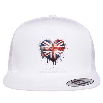 british flag heart King's Coronation. Union Jack Charles Flat Bill Trucker Hat