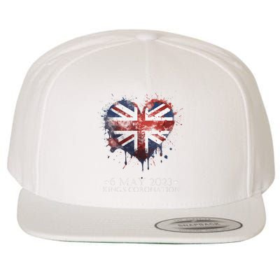 british flag heart King's Coronation. Union Jack Charles Wool Snapback Cap