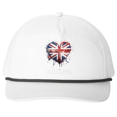 british flag heart King's Coronation. Union Jack Charles Snapback Five-Panel Rope Hat