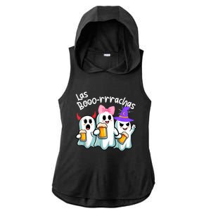 Boorachas Funny Halloween Ghost Drinking Margarita Boo Racha Ladies PosiCharge Tri-Blend Wicking Draft Hoodie Tank