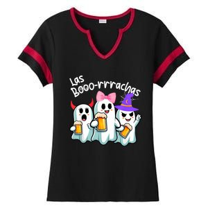 Boorachas Funny Halloween Ghost Drinking Margarita Boo Racha Ladies Halftime Notch Neck Tee