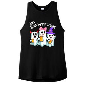 Boorachas Funny Halloween Ghost Drinking Margarita Boo Racha Ladies PosiCharge Tri-Blend Wicking Tank