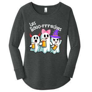 Boorachas Funny Halloween Ghost Drinking Margarita Boo Racha Women's Perfect Tri Tunic Long Sleeve Shirt