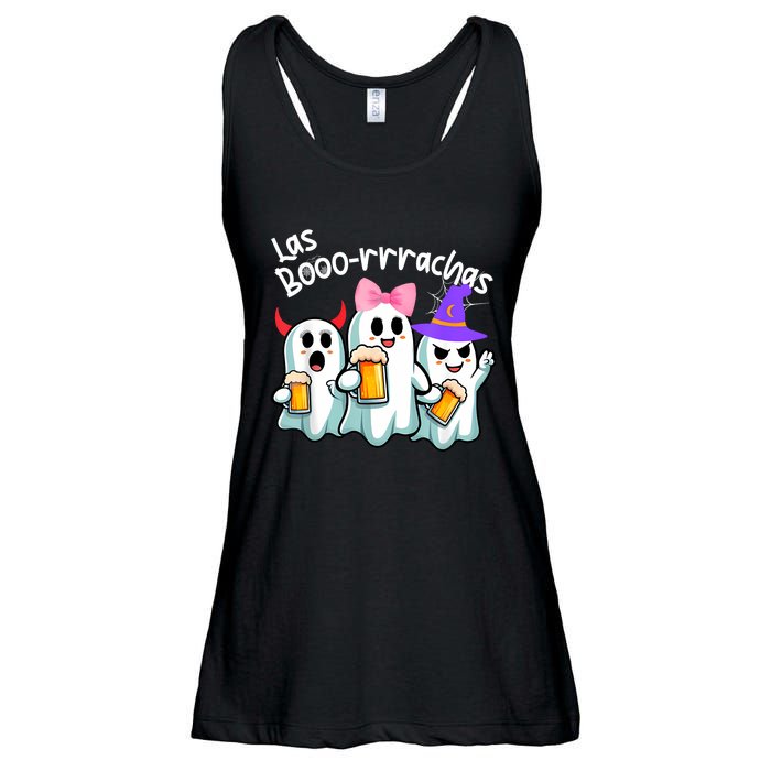 Boorachas Funny Halloween Ghost Drinking Margarita Boo Racha Ladies Essential Flowy Tank