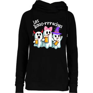 Boorachas Funny Halloween Ghost Drinking Margarita Boo Racha Womens Funnel Neck Pullover Hood