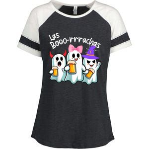 Boorachas Funny Halloween Ghost Drinking Margarita Boo Racha Enza Ladies Jersey Colorblock Tee