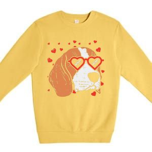 Beagle Face Heart Glasses Cute Valentines Day Dog Lover Gift Premium Crewneck Sweatshirt