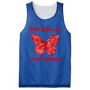 Butterfly Faith Hope Love Red Ribbon Hiv Aids Day Warrior Gift Mesh Reversible Basketball Jersey Tank