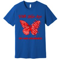 Butterfly Faith Hope Love Red Ribbon Hiv Aids Day Warrior Gift Premium T-Shirt