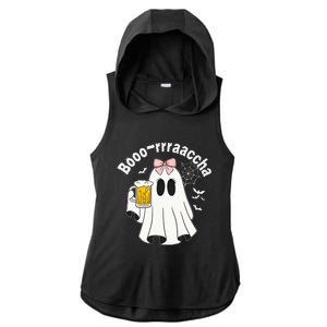 Booracha Funny Halloween Ghost Beer Design Borracha Ladies PosiCharge Tri-Blend Wicking Draft Hoodie Tank