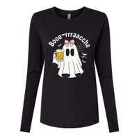 Booracha Funny Halloween Ghost Beer Design Borracha Womens Cotton Relaxed Long Sleeve T-Shirt