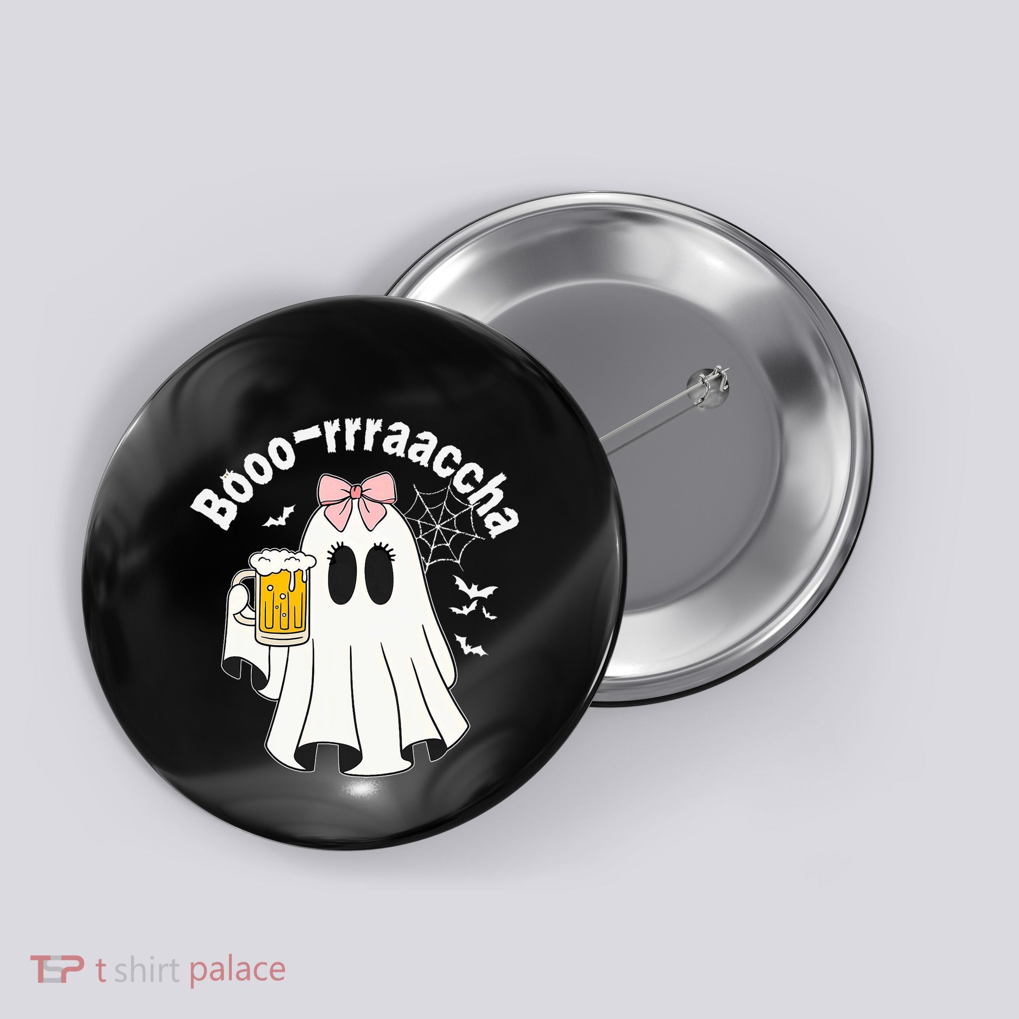 Booracha Funny Halloween Ghost Beer Design Borracha Button
